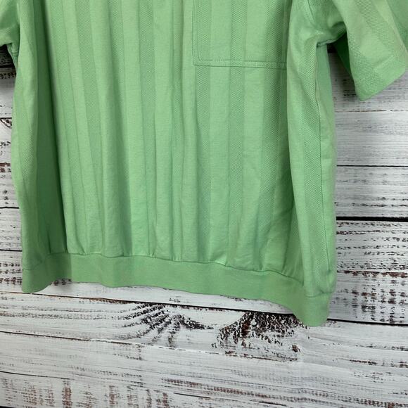 Mens VTG 70's Tropi-Cool Mint Green Polo Short Sleeve Pocket Grandpa Retro 2XL - Picture 3 of 6